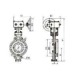 鑄鋼對夾硬密封蝶閥結構圖